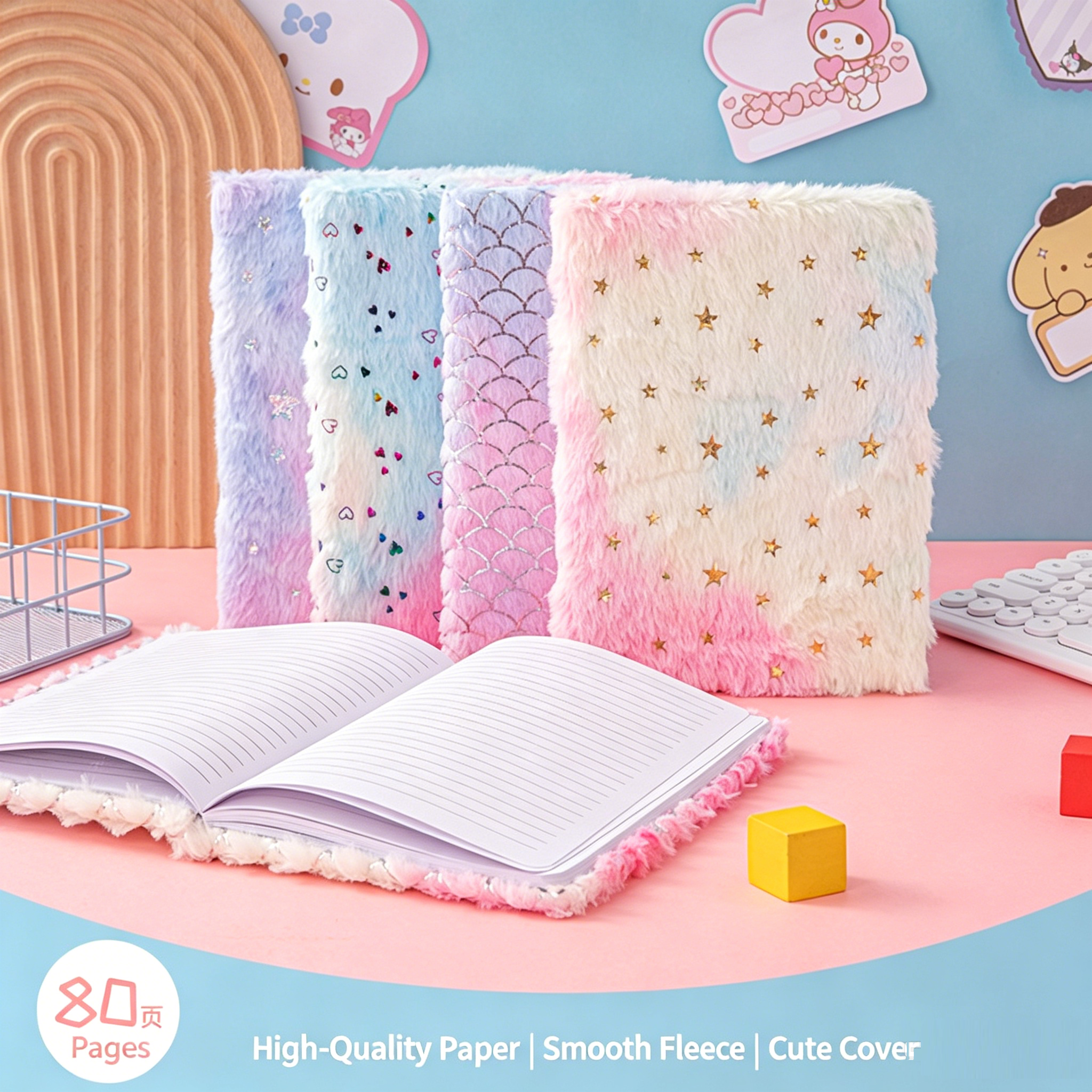 Cute Plush Notebook for Girls