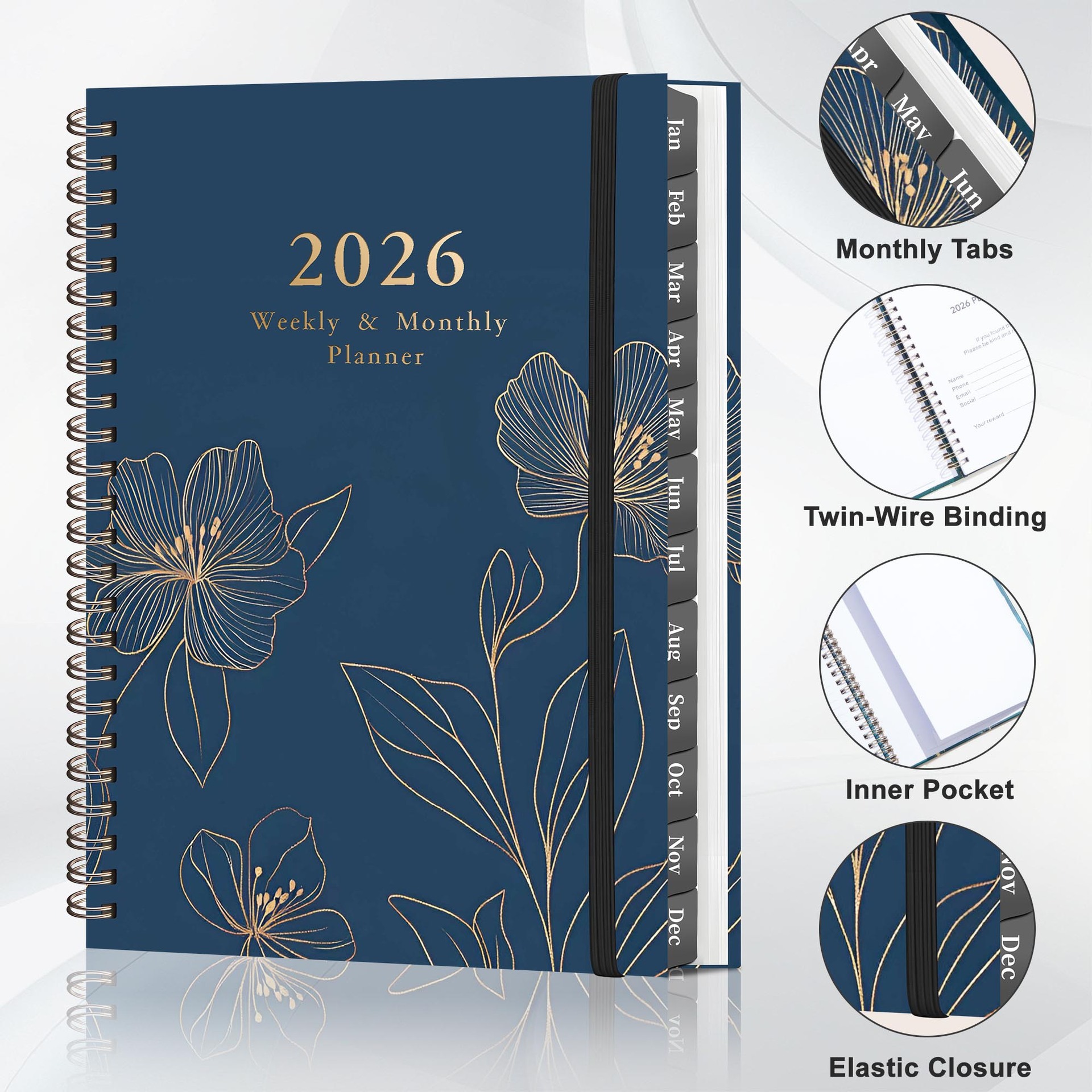 Weekly & Monthly Planner Book