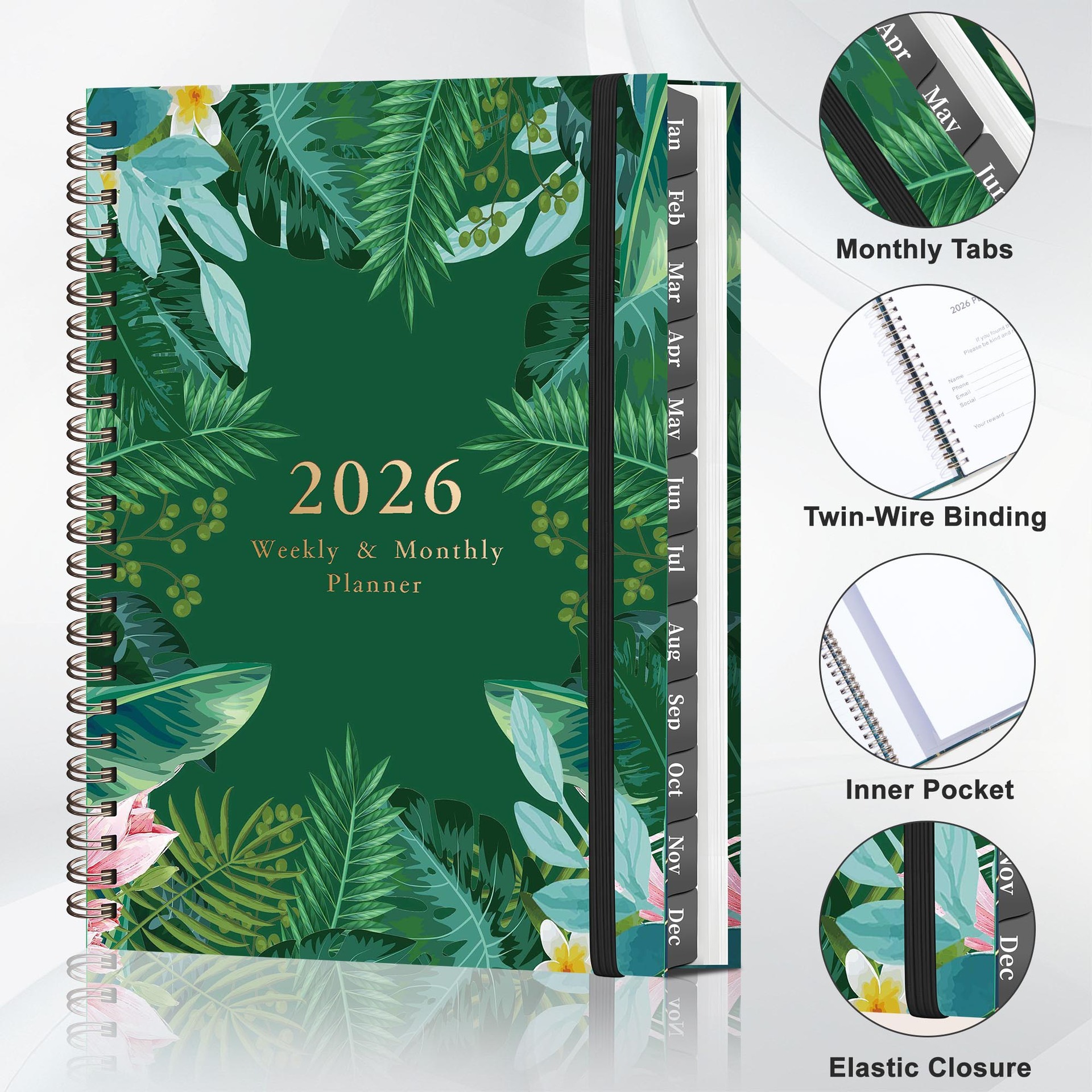 Weekly & Monthly Planner Book