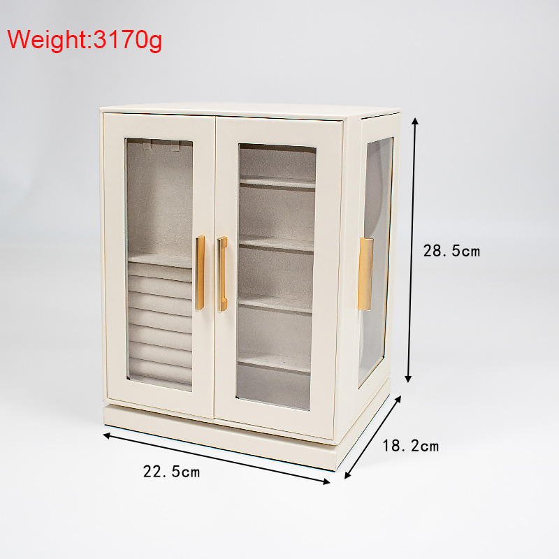 Luxury Rotating PU Leather Jewelry Box