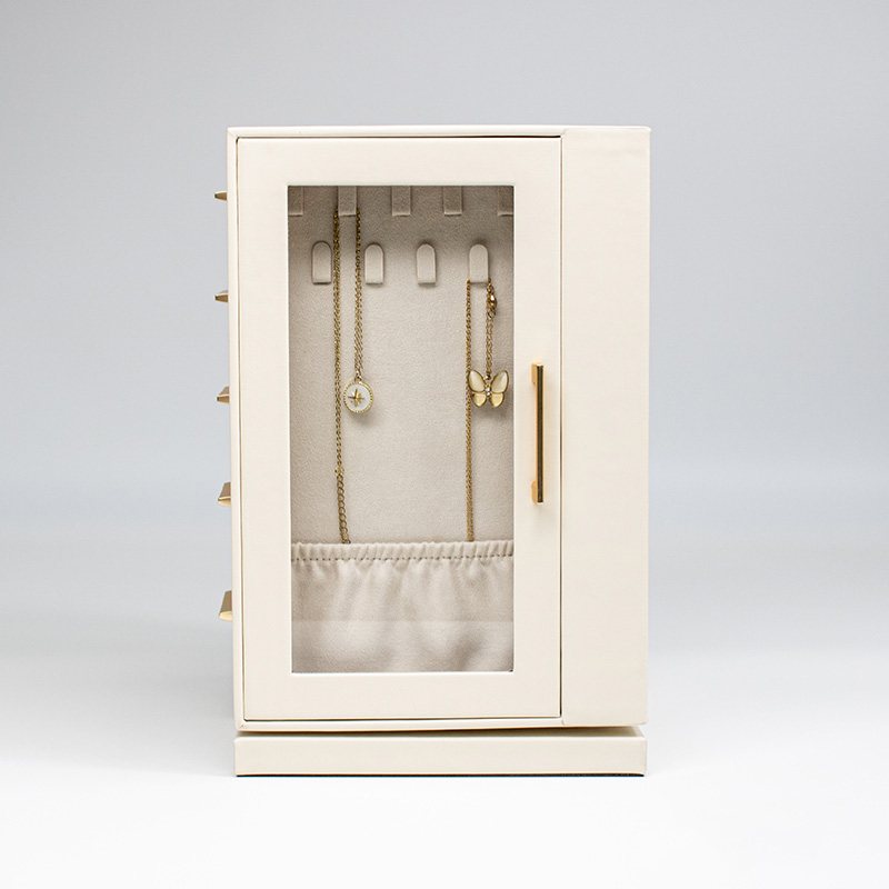 Luxury Rotating PU Leather Jewelry Box