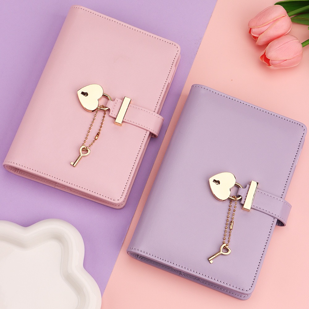 PU Leather Heart Lock Notebook