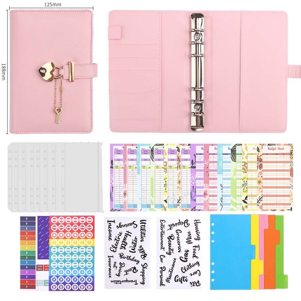 PU Leather Heart Lock Notebook