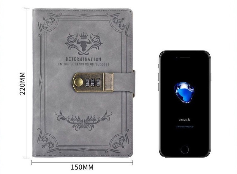 PU Leather Notebook With Lock