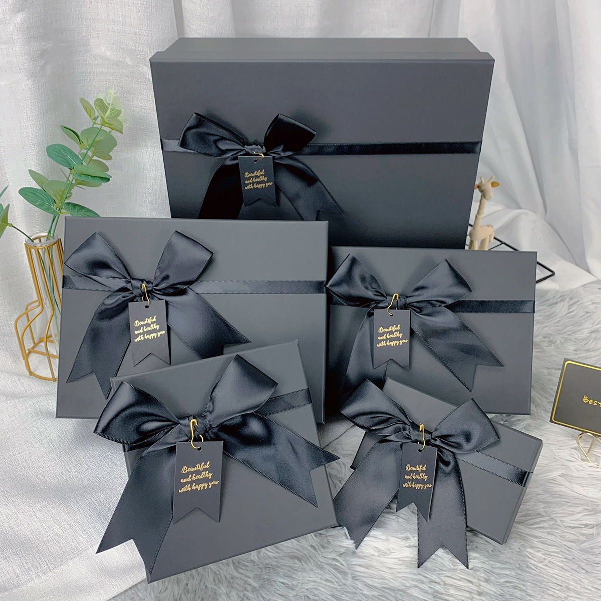 Black Ribbon Luxury Gift Packaging Box