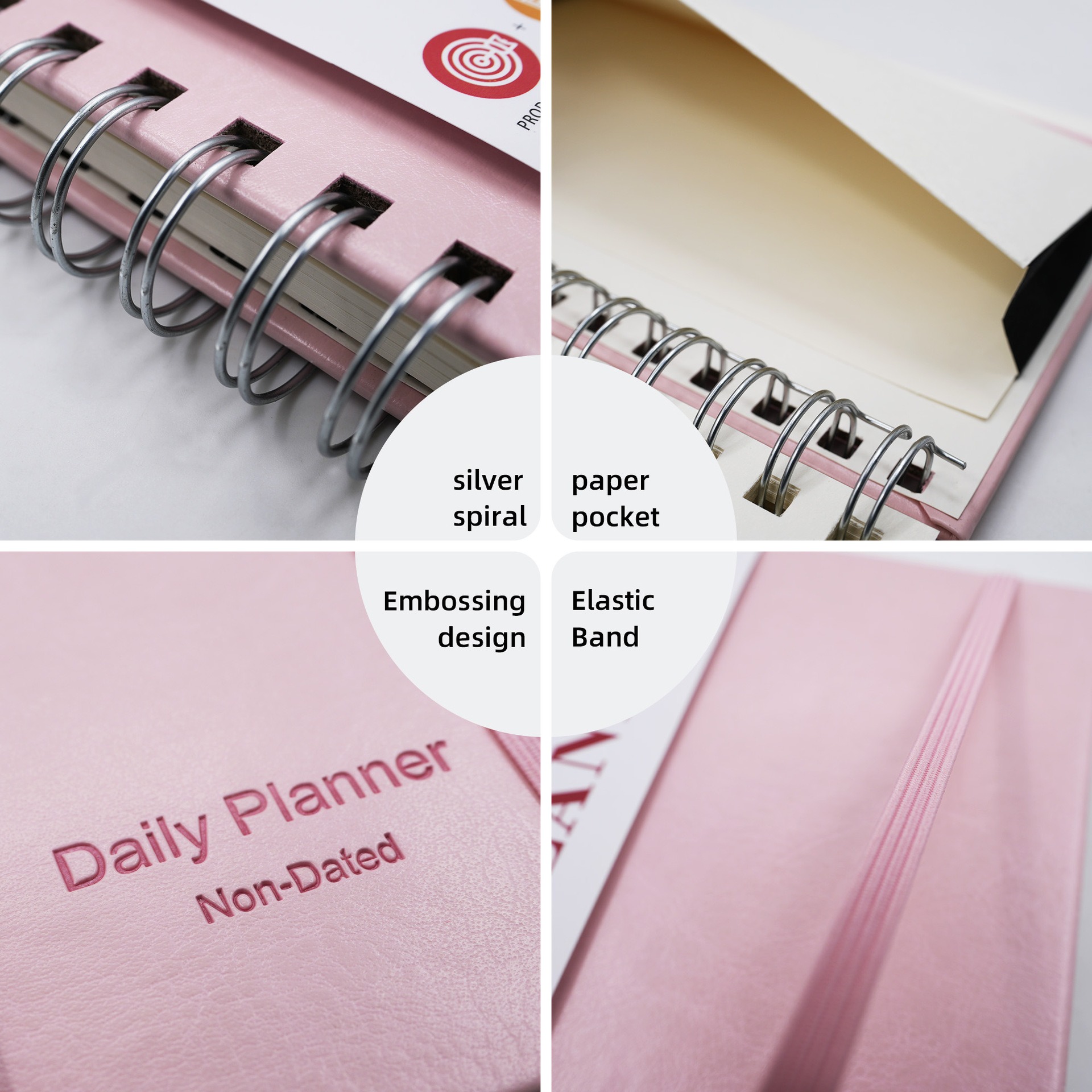 A5 Spiral Undated Daily Planner Setting Notebook