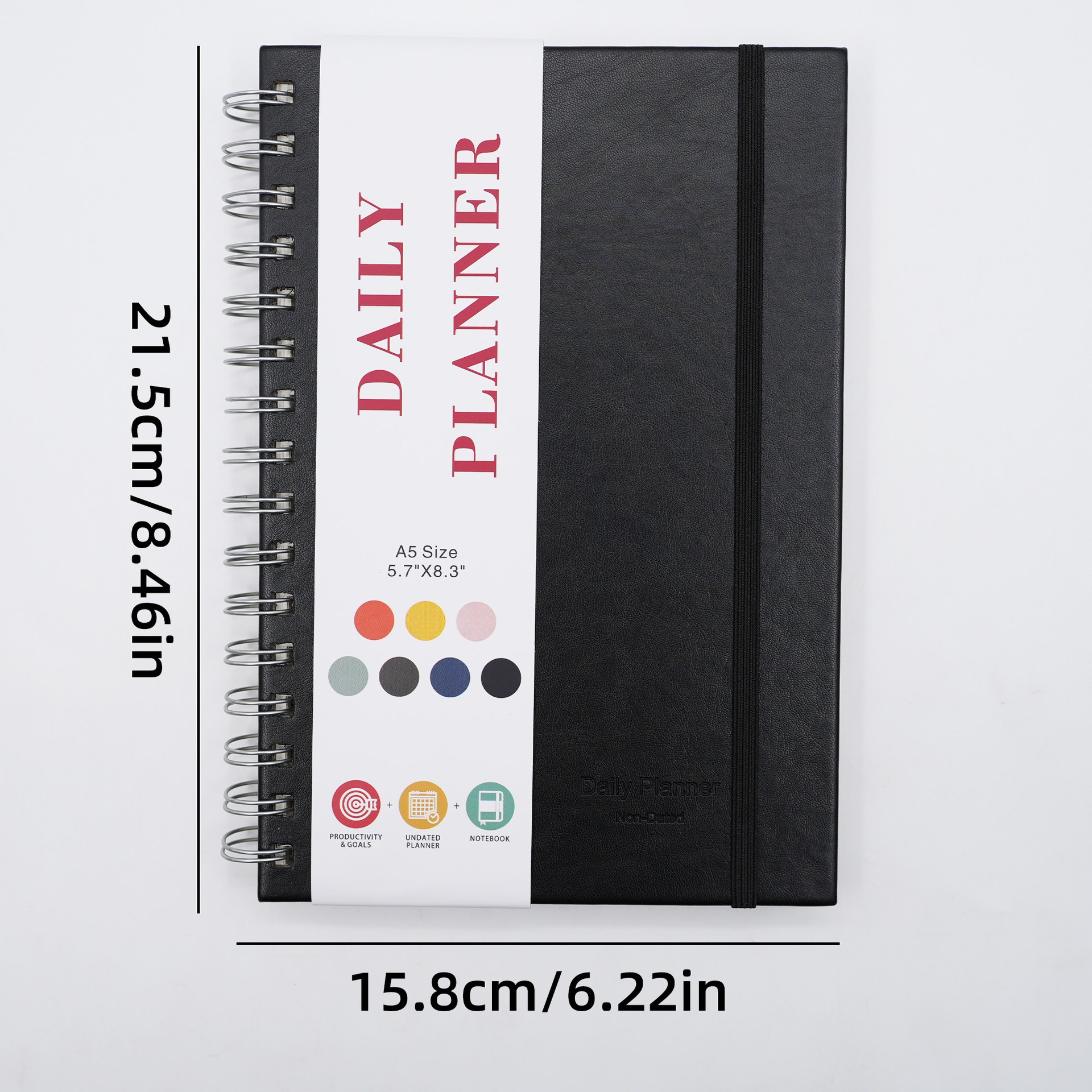 A5 Spiral Undated Daily Planner Setting Notebook