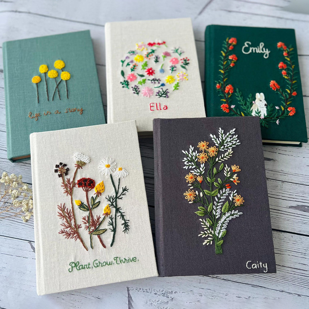 Embroidered Fabric Cover Notebook