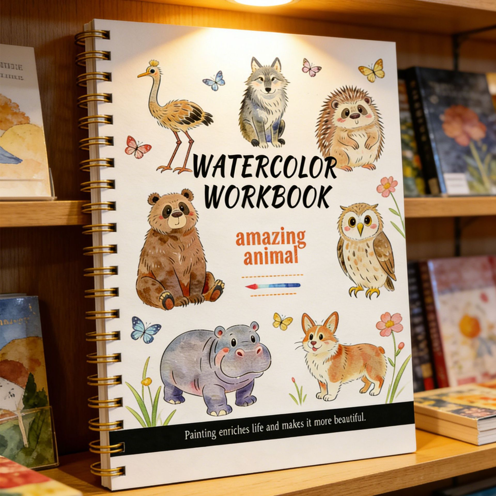 Animal Watercolor Practice Workbook