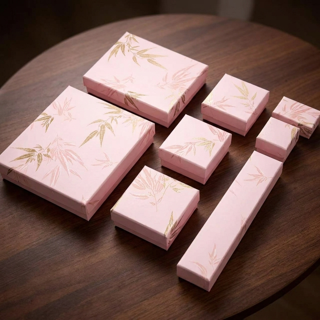 Pink Golden Bamboo Jewelry Boxes