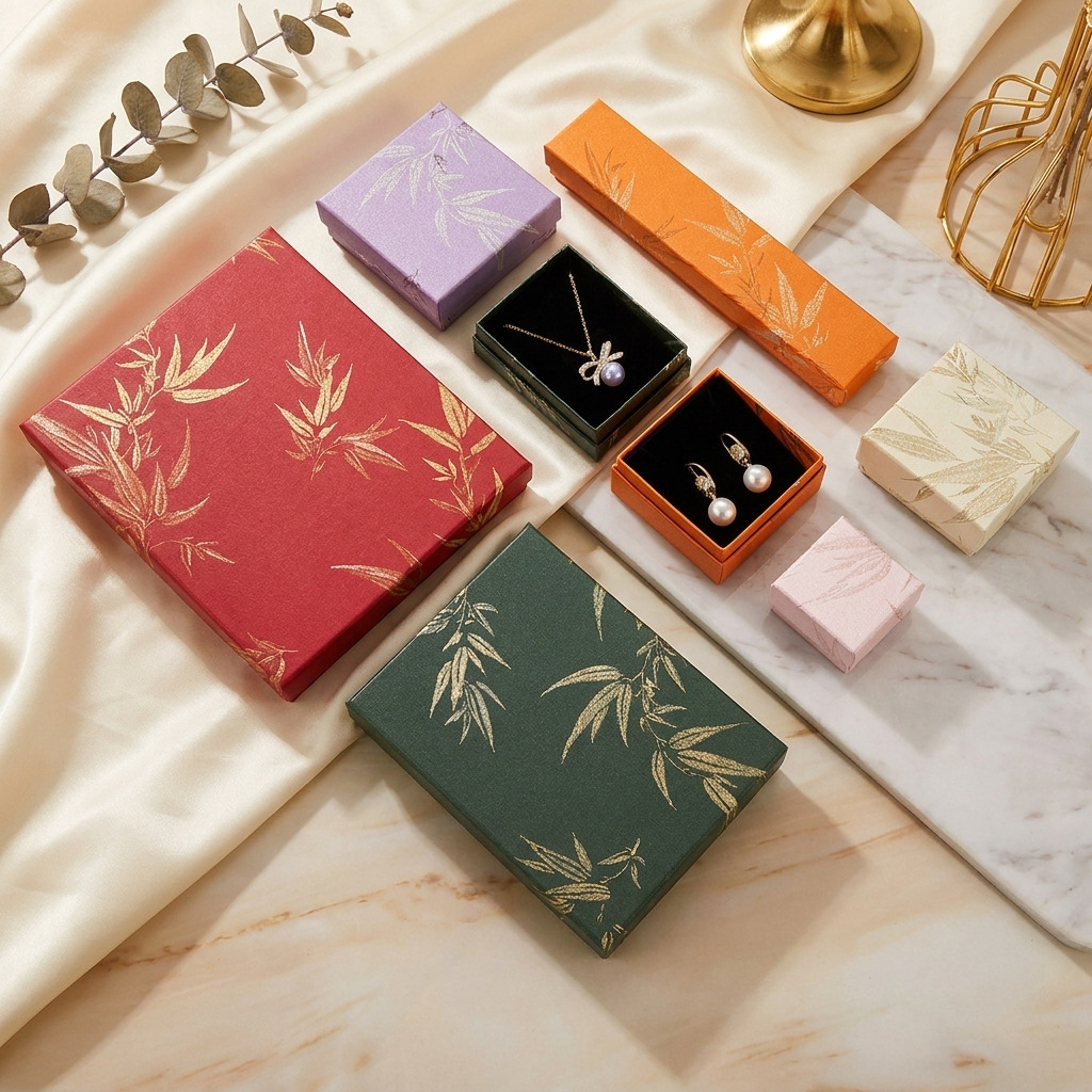 Pink Golden Bamboo Jewelry Boxes