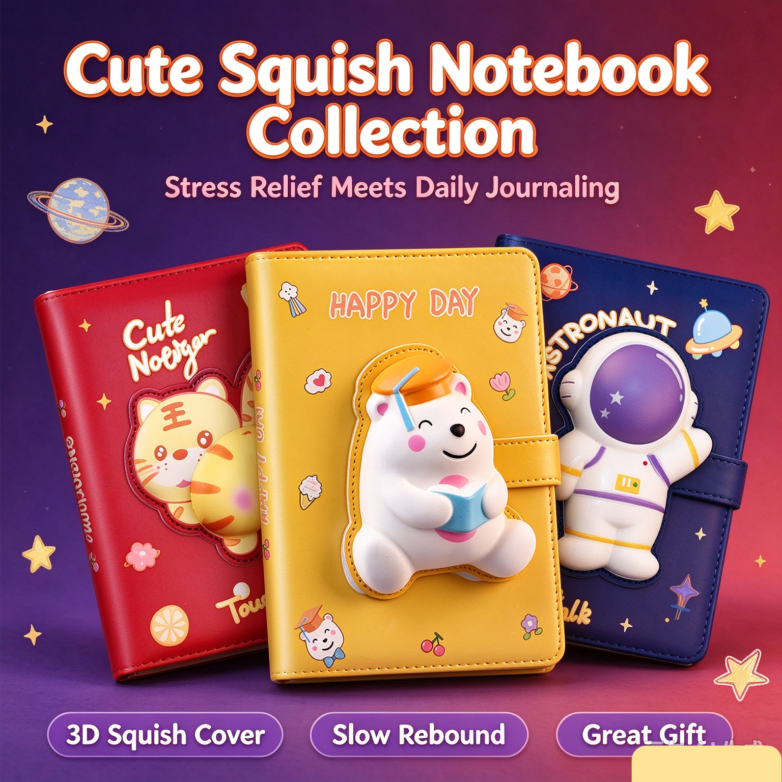 3D Squishy Stress Relief Notebook